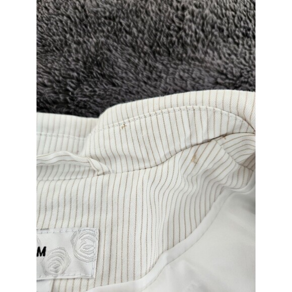 H&M White And Cream Striped Women's Suit Blazer Jacket Size 4 European Size 34 - Picture 9 of 15